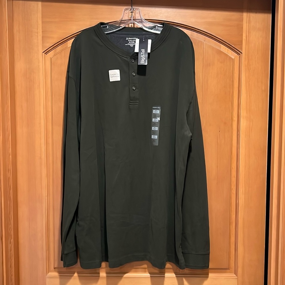St. John's Bay XL Tall Long Sleeve Sueded Henley